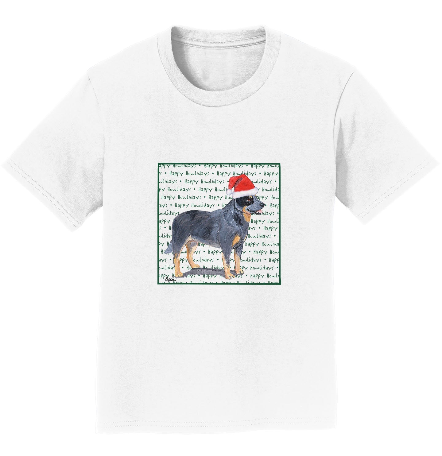 Australian Cattle Dog Happy Howlidays Text - Kids' Unisex T-Shirt