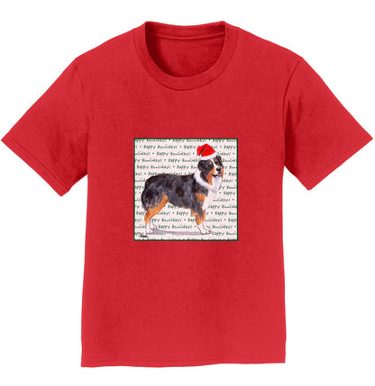 Australian Shepherd Happy Howlidays Text - Kids' Unisex T-Shirt