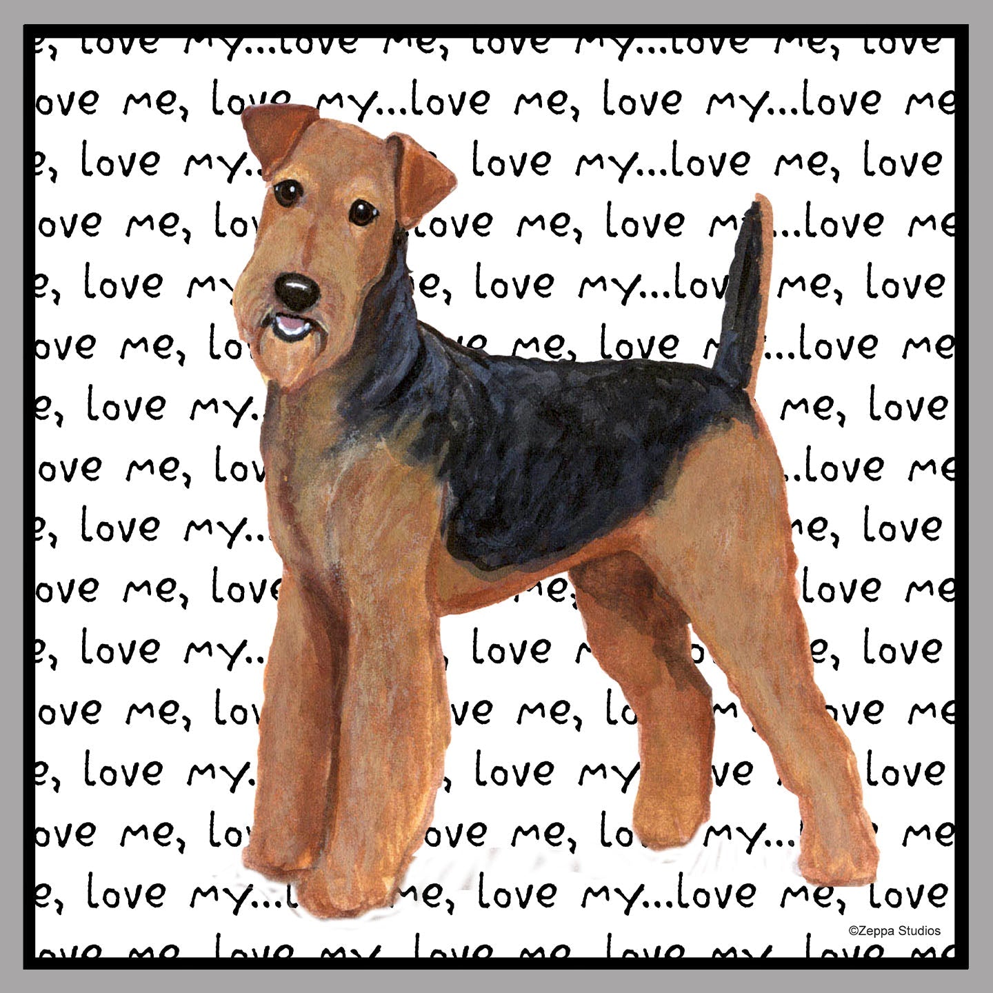 Airedale Terrier Love Text - Women's V-Neck Long Sleeve T-Shirt