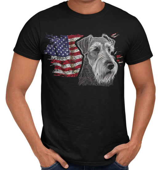 Patriotic Airedale Terrier American Flag - Adult Unisex T-Shirt
