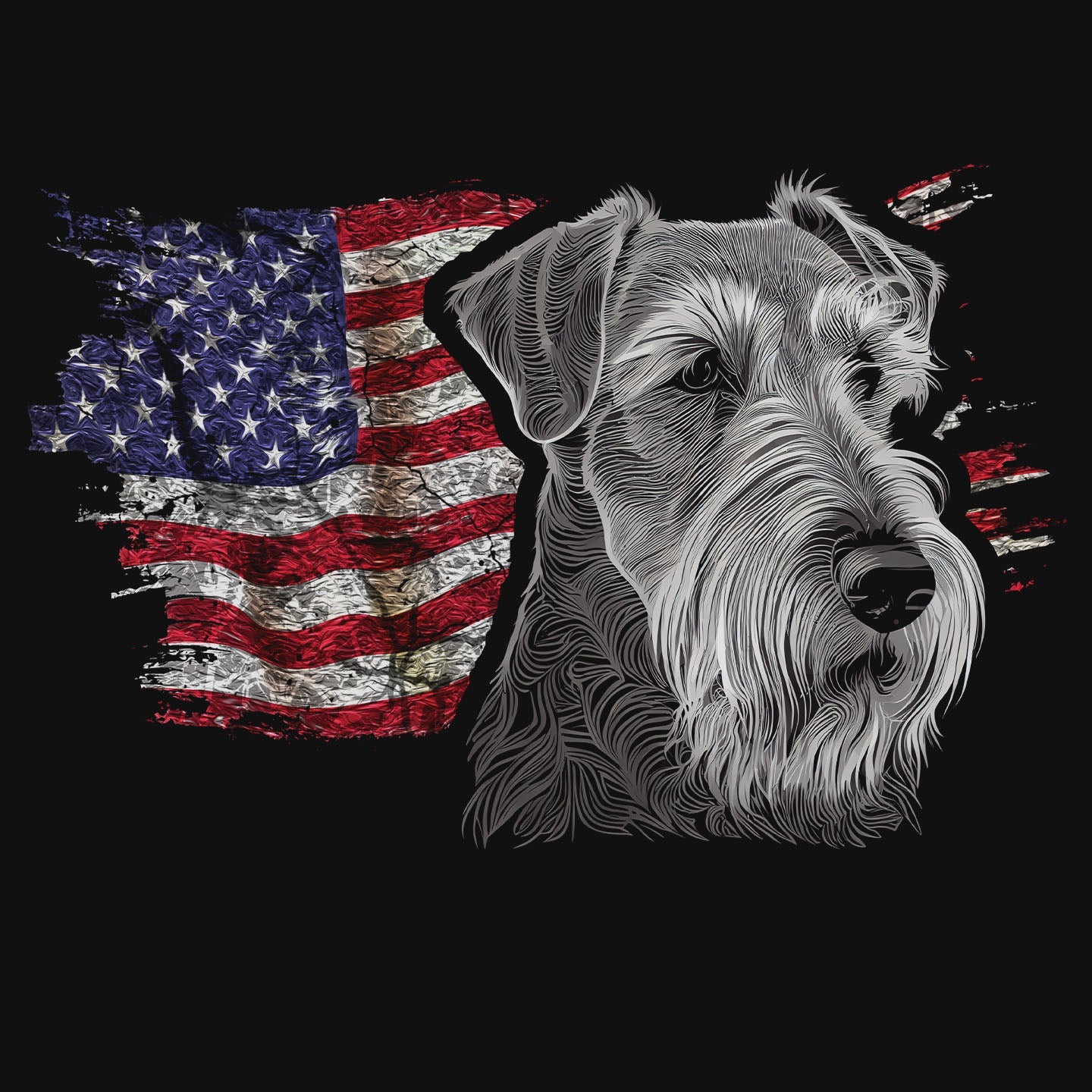 Patriotic Airedale Terrier American Flag - Women's V-Neck T-Shirt