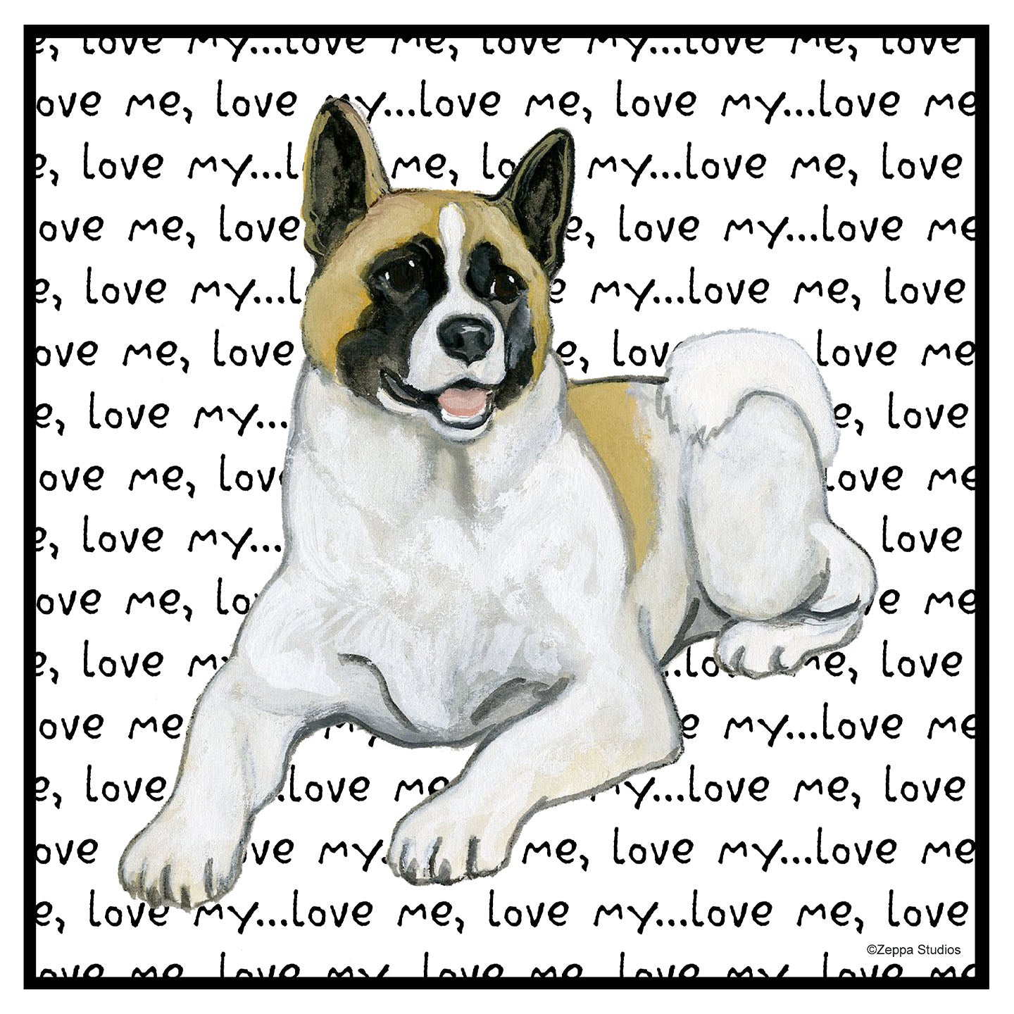 Akita Love Text - Women's V-Neck Long Sleeve T-Shirt