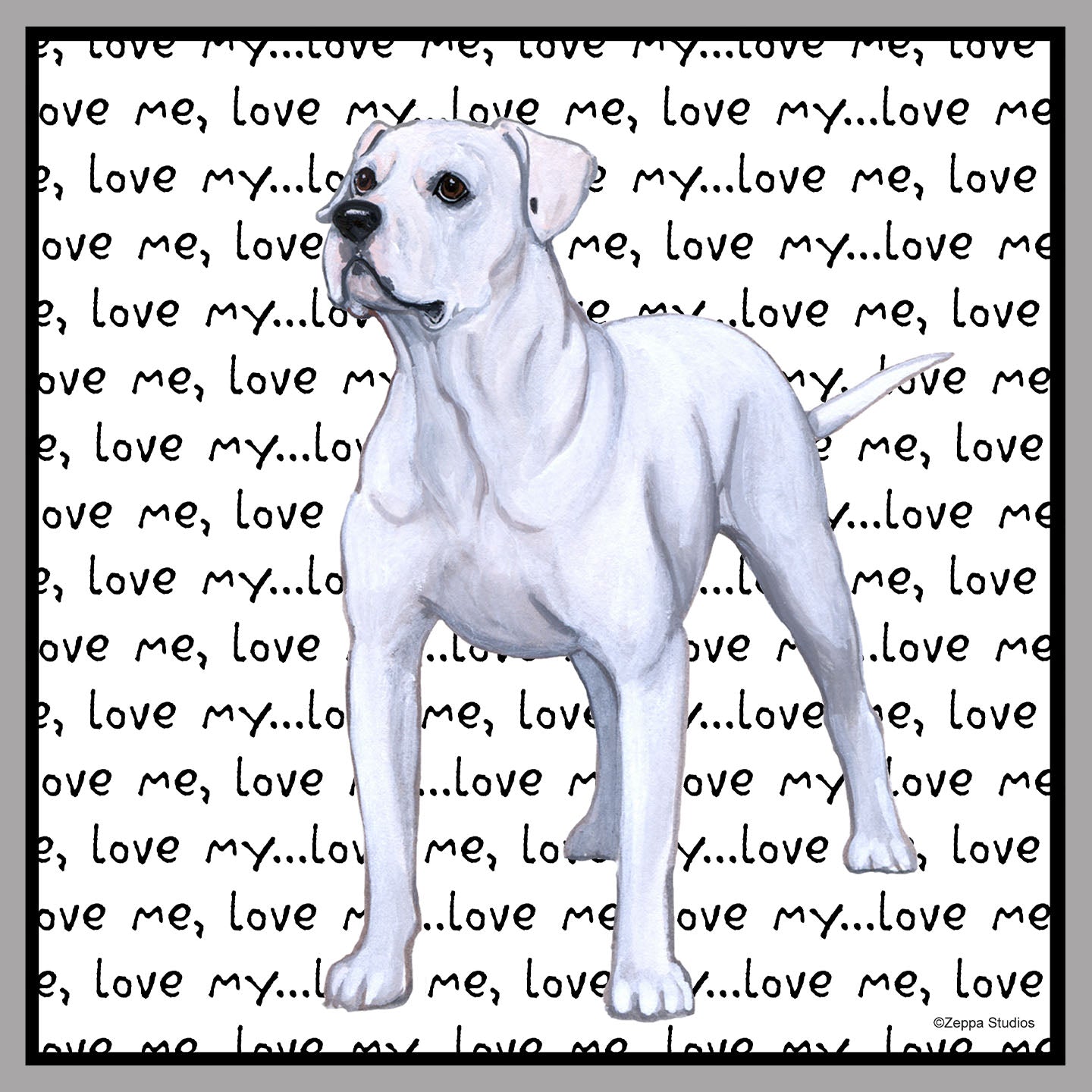 American Bulldog Love Text - Women's V-Neck T-Shirt