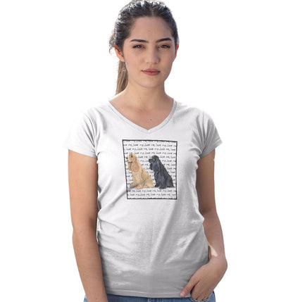 American Cocker Spaniel Love Text - Women's V-Neck T-Shirt