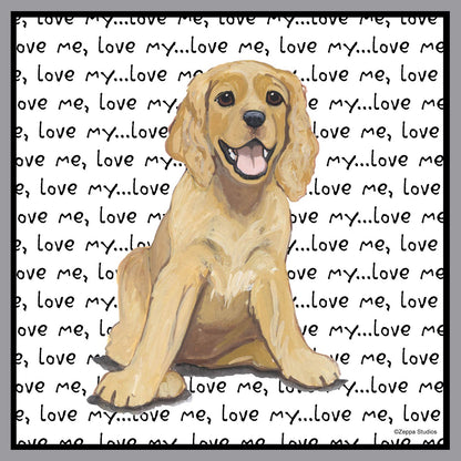 American Cocker Spaniel Puppy Love Text - Adult Unisex Crewneck Sweatshirt