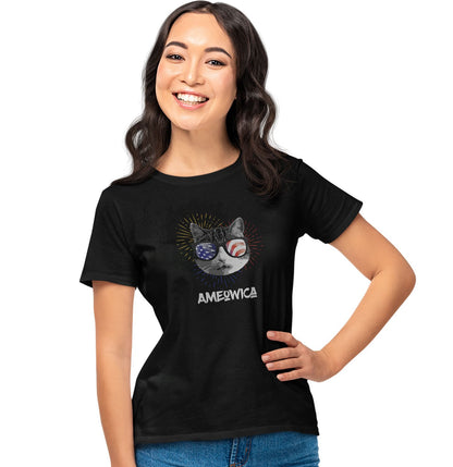 Ameowica Cat USA Pride - Women's Tri-Blend T-Shirt