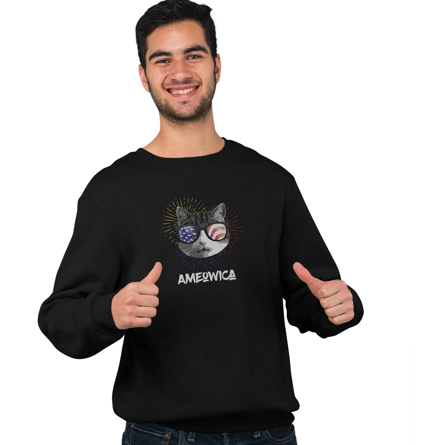 Ameowica Cat USA Pride - Adult Unisex Crewneck Sweatshirt