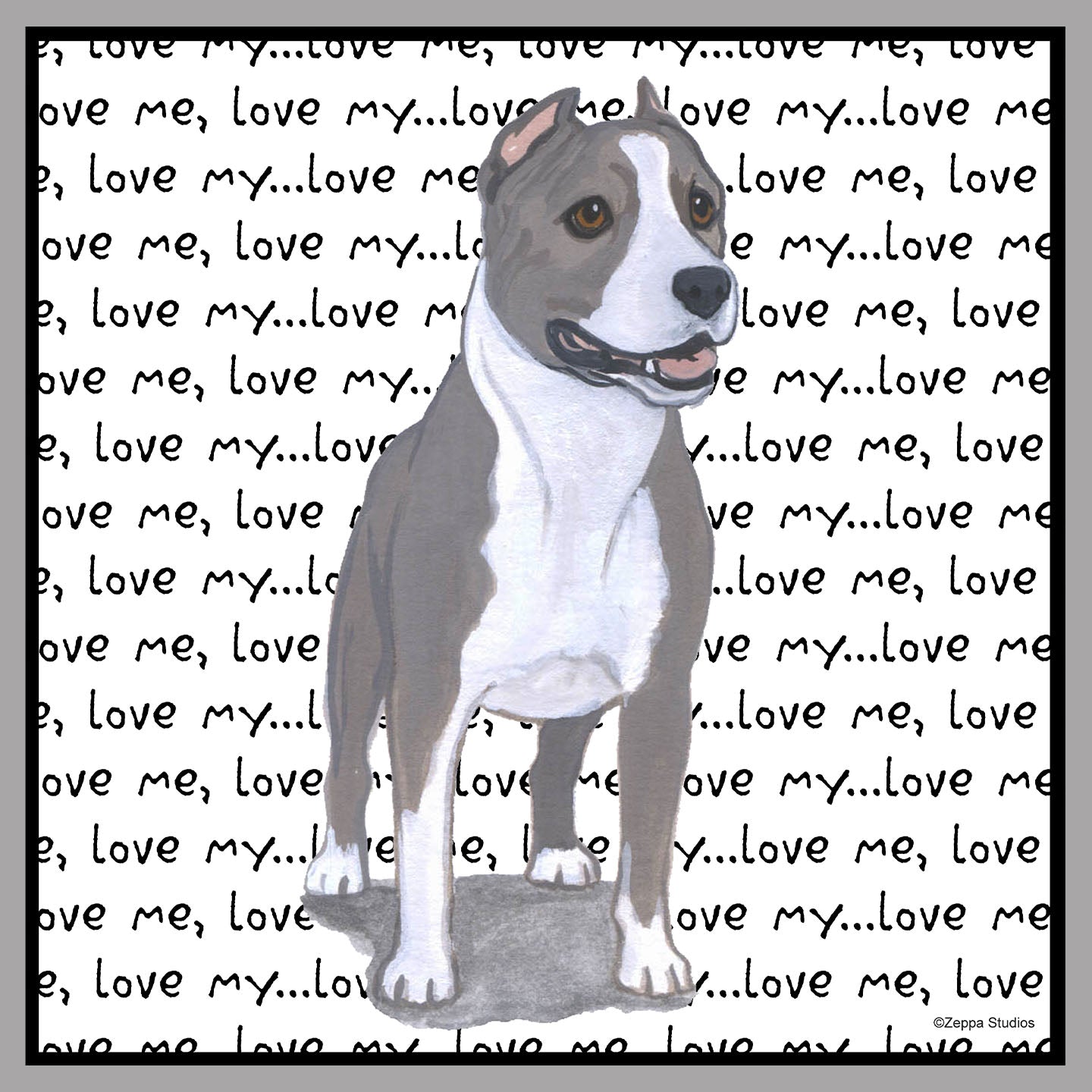 American Staffordshire Terrier Love Text - Women's V-Neck T-Shirt