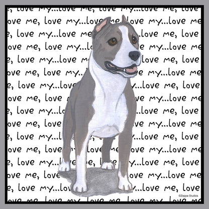 American Staffordshire Terrier Love Text - Adult Unisex Crewneck Sweatshirt