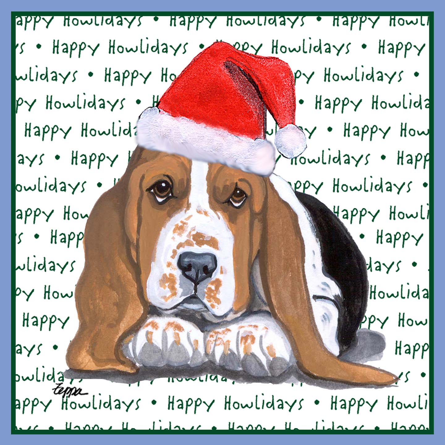 Basset Hound Puppy Happy Howlidays Text - Women's Tri-Blend T-Shirt