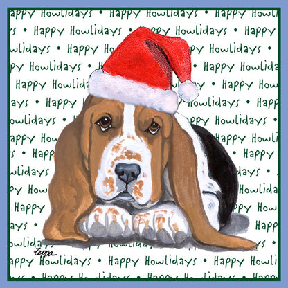 Basset Hound Puppy Happy Howlidays Text - Women's Tri-Blend T-Shirt