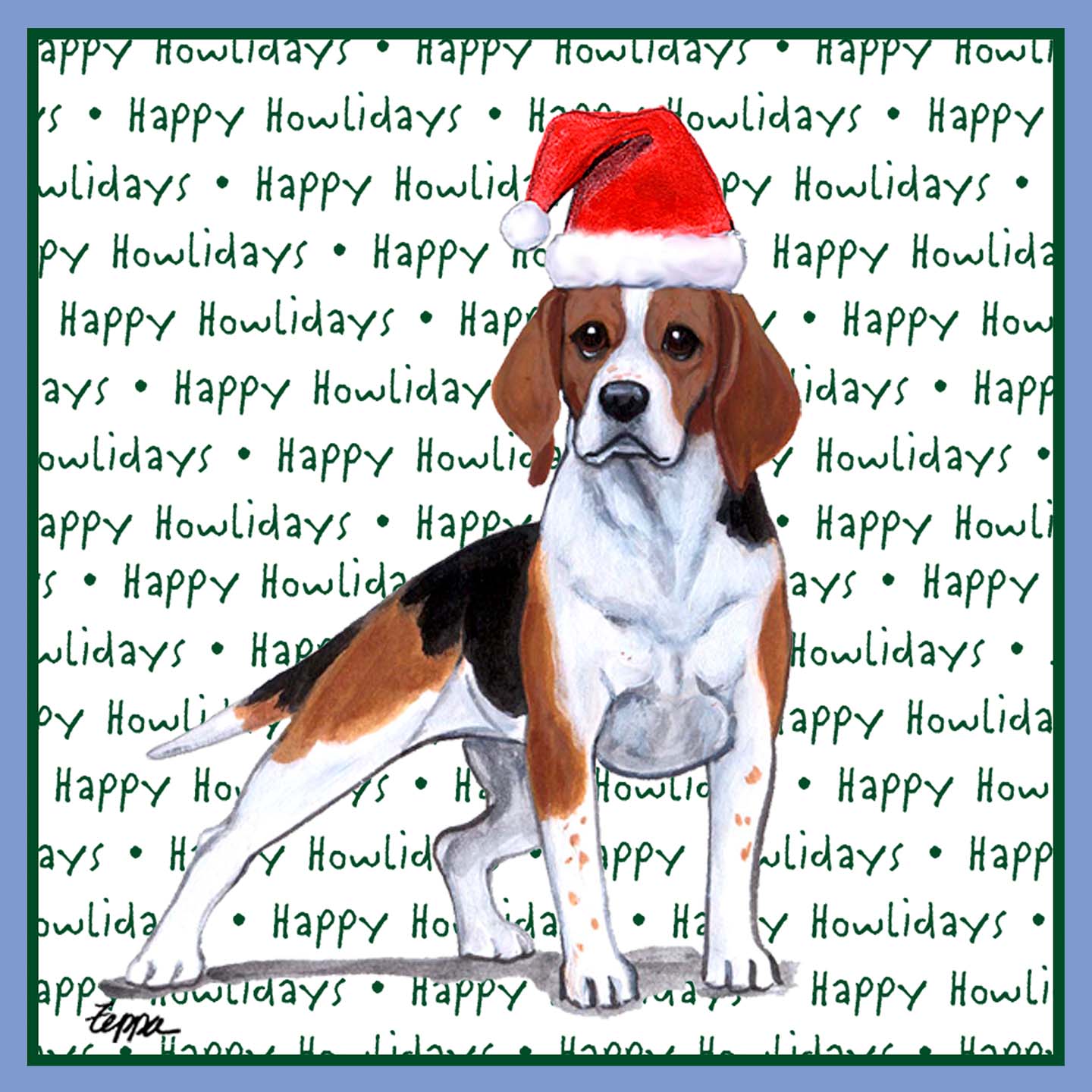 Beagle Happy Howlidays Text - Women's Tri-Blend T-Shirt