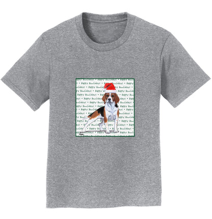 Beagle Happy Howlidays Text - Kids' Unisex T-Shirt