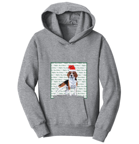 Beagle Happy Howlidays Text - Kids' Unisex Hoodie Sweatshirt