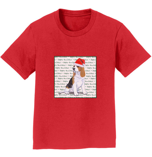 Beagle Puppy Happy Howlidays Text - Kids' Unisex T-Shirt