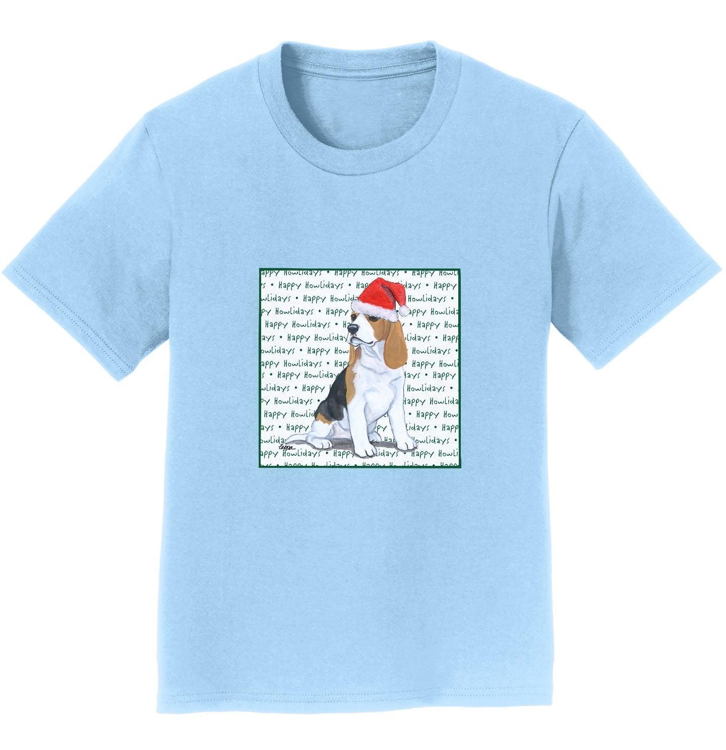 Beagle Puppy Happy Howlidays Text - Kids' Unisex T-Shirt