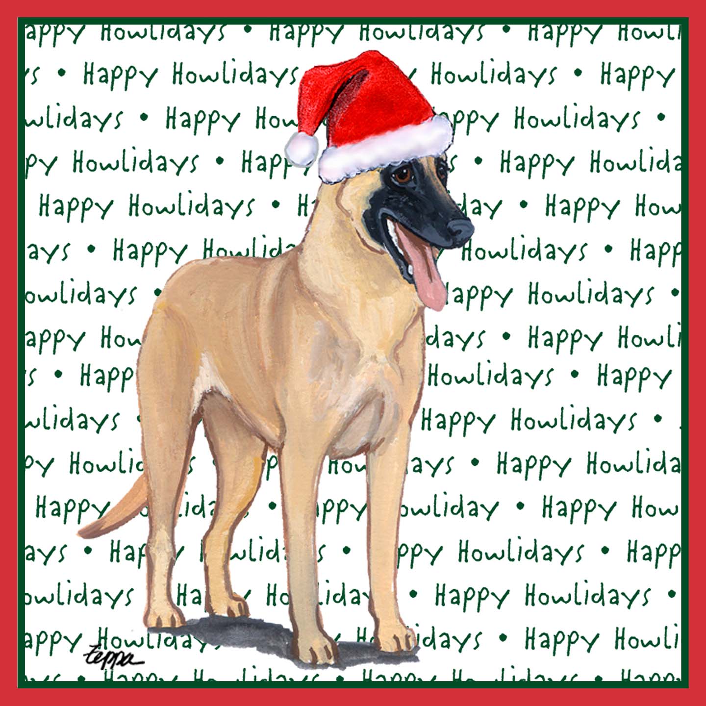 Belgian Malinois Happy Howlidays Text - Kids' Unisex T-Shirt