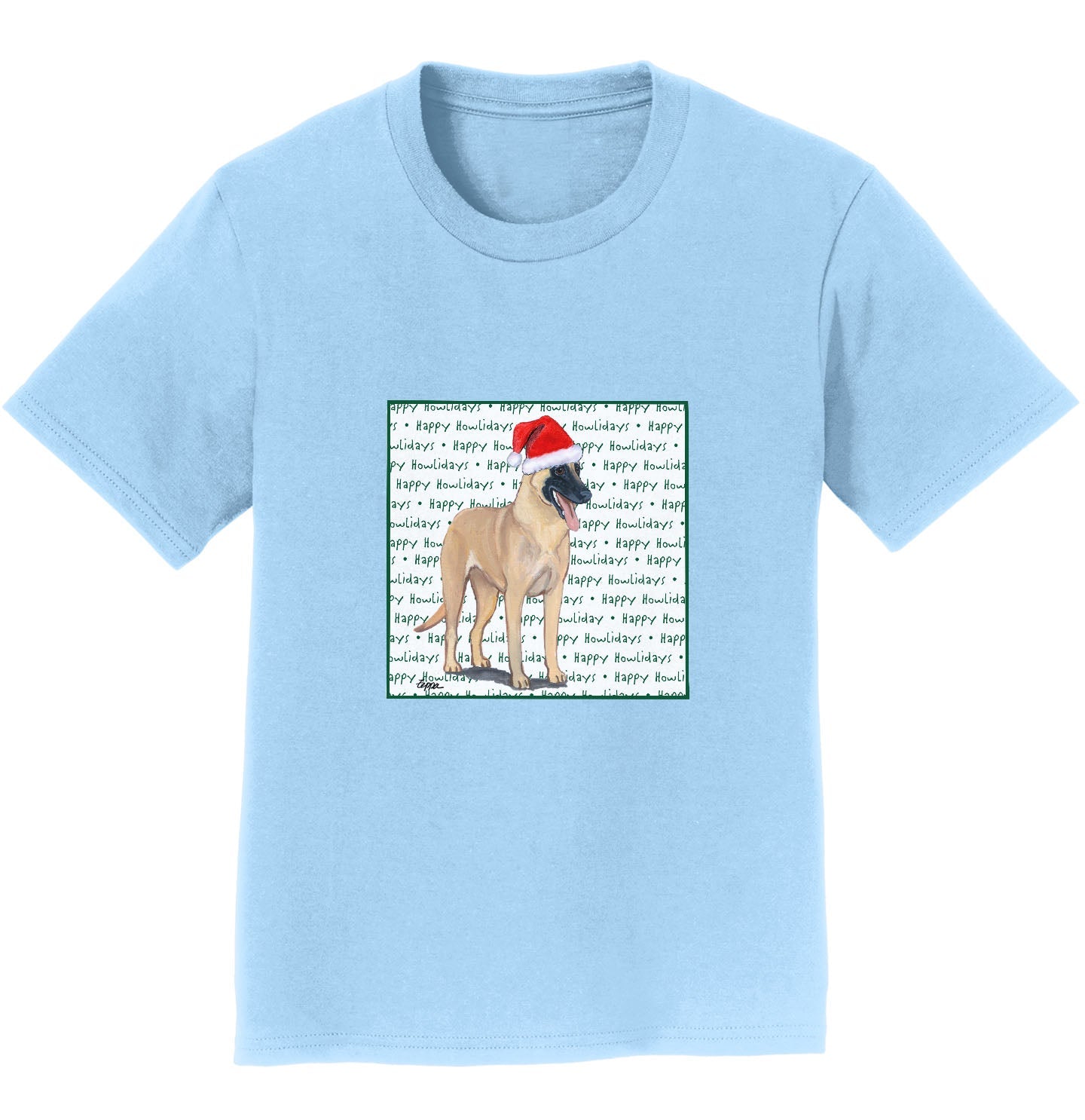 Belgian Malinois Happy Howlidays Text - Kids' Unisex T-Shirt