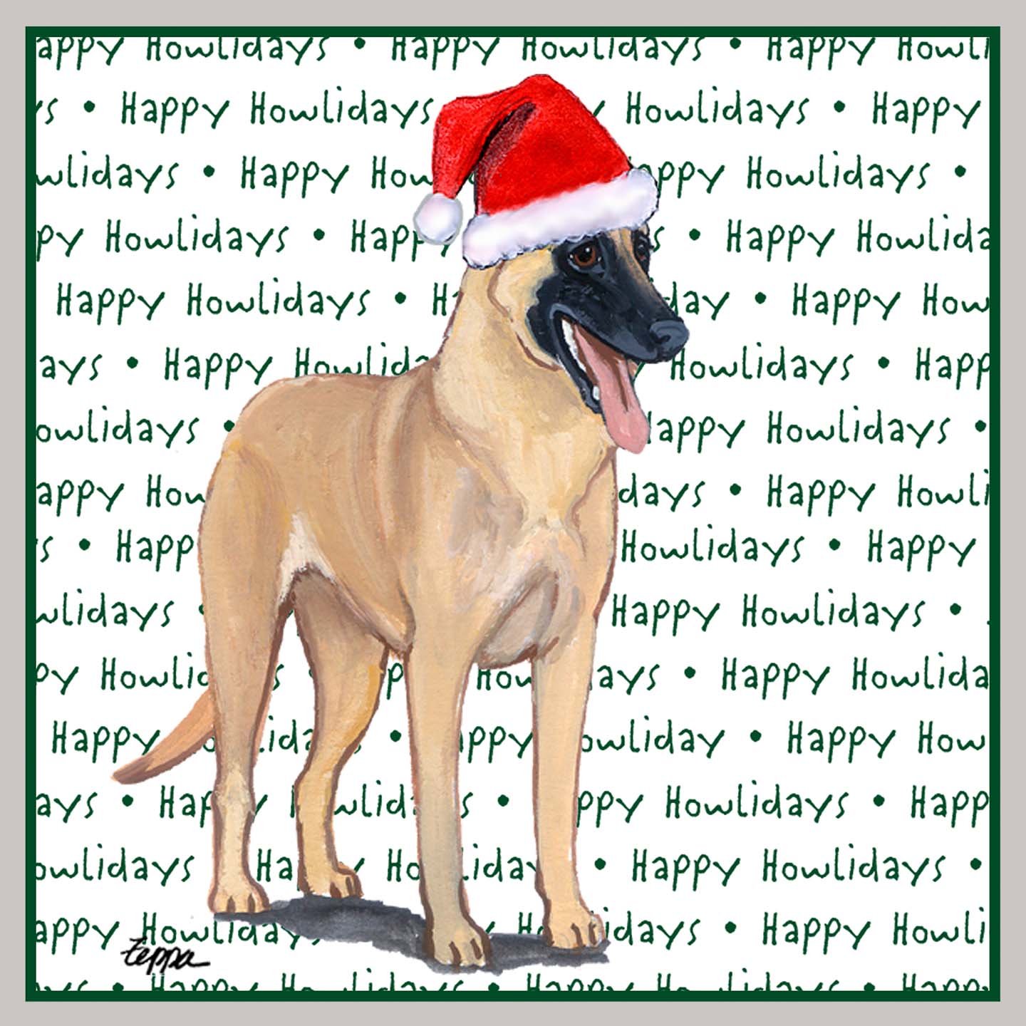 Belgian Malinois Happy Howlidays Text - Adult Unisex Crewneck Sweatshirt