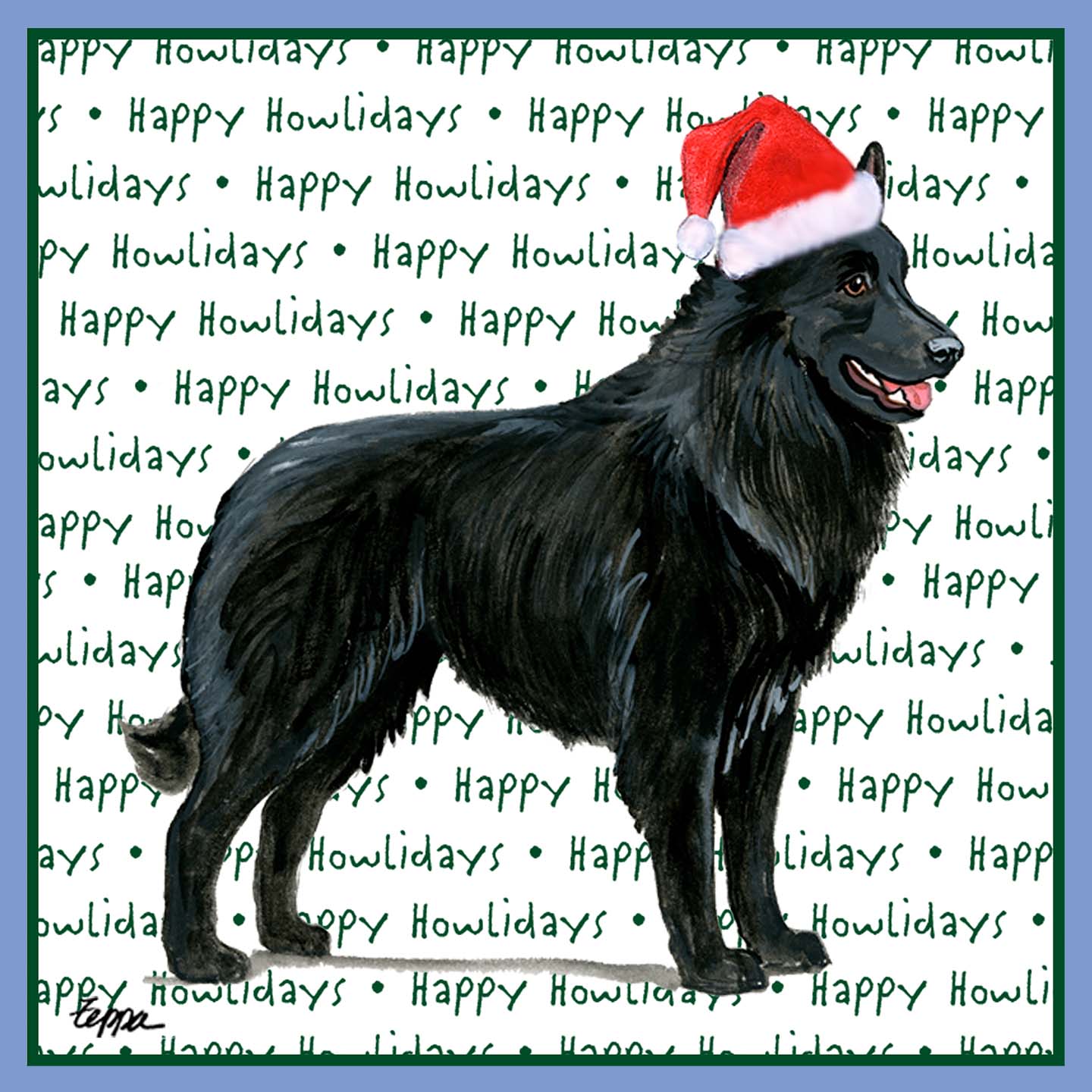 Belgian Sheepdog Happy Howlidays Text - Women's Tri-Blend T-Shirt