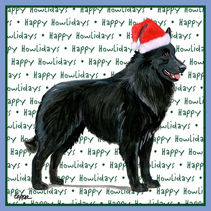 Belgian Sheepdog Happy Howlidays Text - Women's Tri-Blend T-Shirt