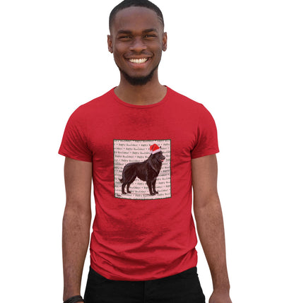 Belgian Sheepdog Happy Howlidays Text - Adult Unisex T-Shirt