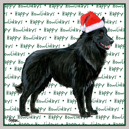 Belgian Sheepdog Happy Howlidays Text - Adult Unisex Crewneck Sweatshirt