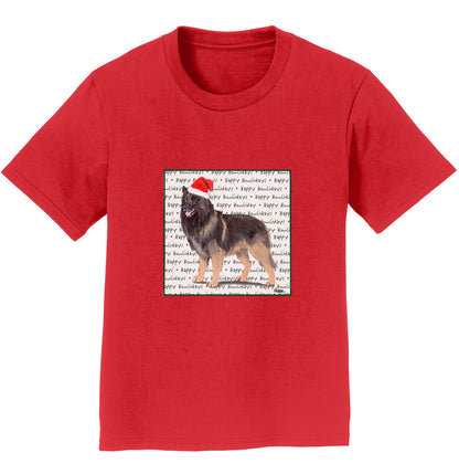 Belgian Tervuren Happy Howlidays Text - Kids' Unisex T-Shirt