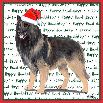 Belgian Tervuren Happy Howlidays Text - Kids' Unisex T-Shirt