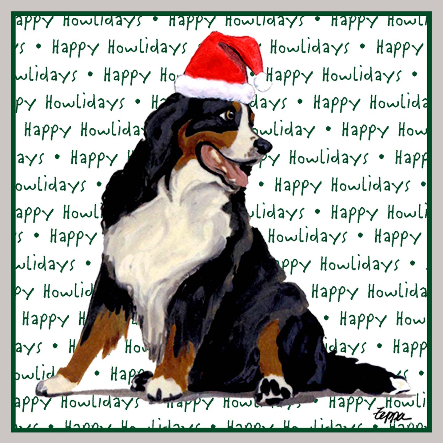 Bernese Mountain Dog Happy Howlidays Text - Kids' Unisex Hoodie Sweatshirt