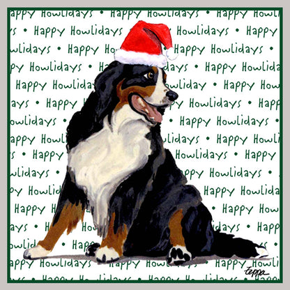 Bernese Mountain Dog Happy Howlidays Text - Kids' Unisex Hoodie Sweatshirt