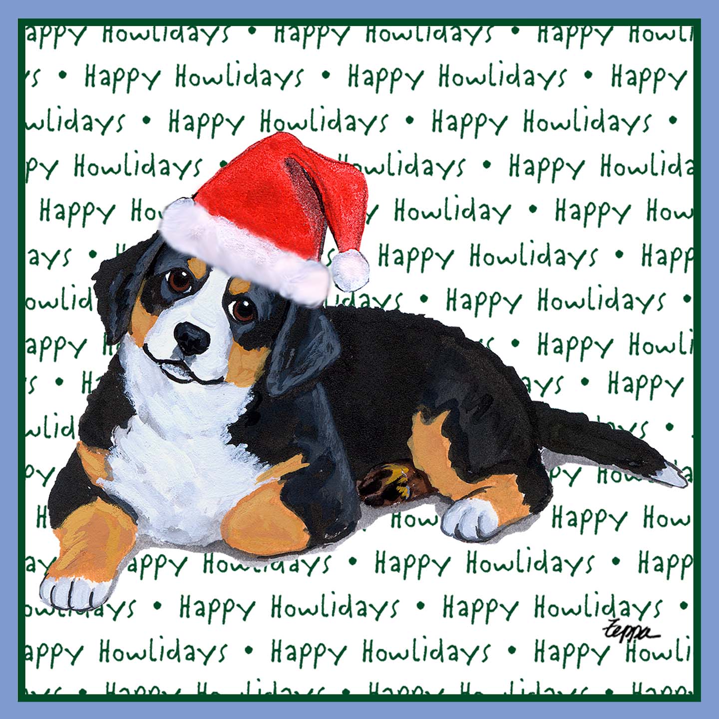 Bernese Mountain Dog Puppy Happy Howlidays Text - Women's Tri-Blend T-Shirt
