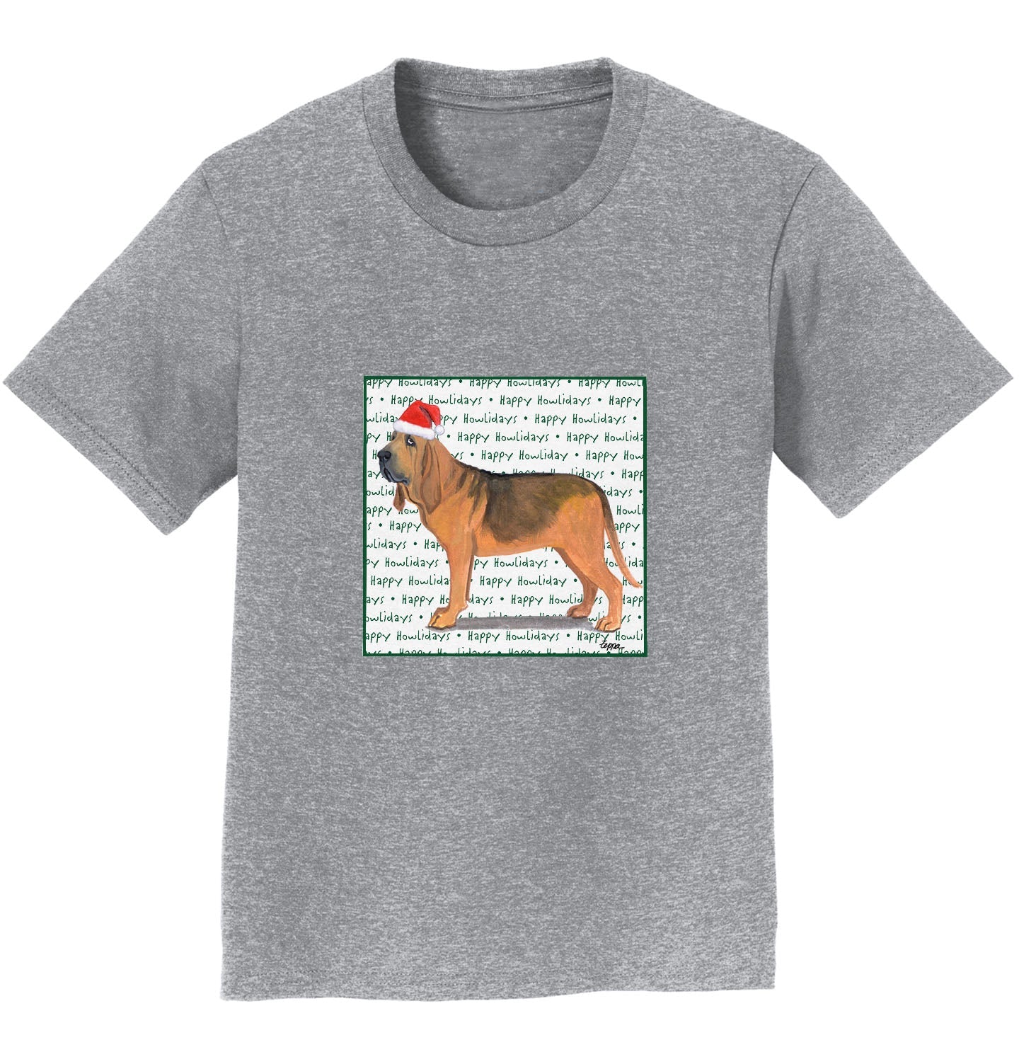 Bloodhound Happy Howlidays Text - Kids' Unisex T-Shirt