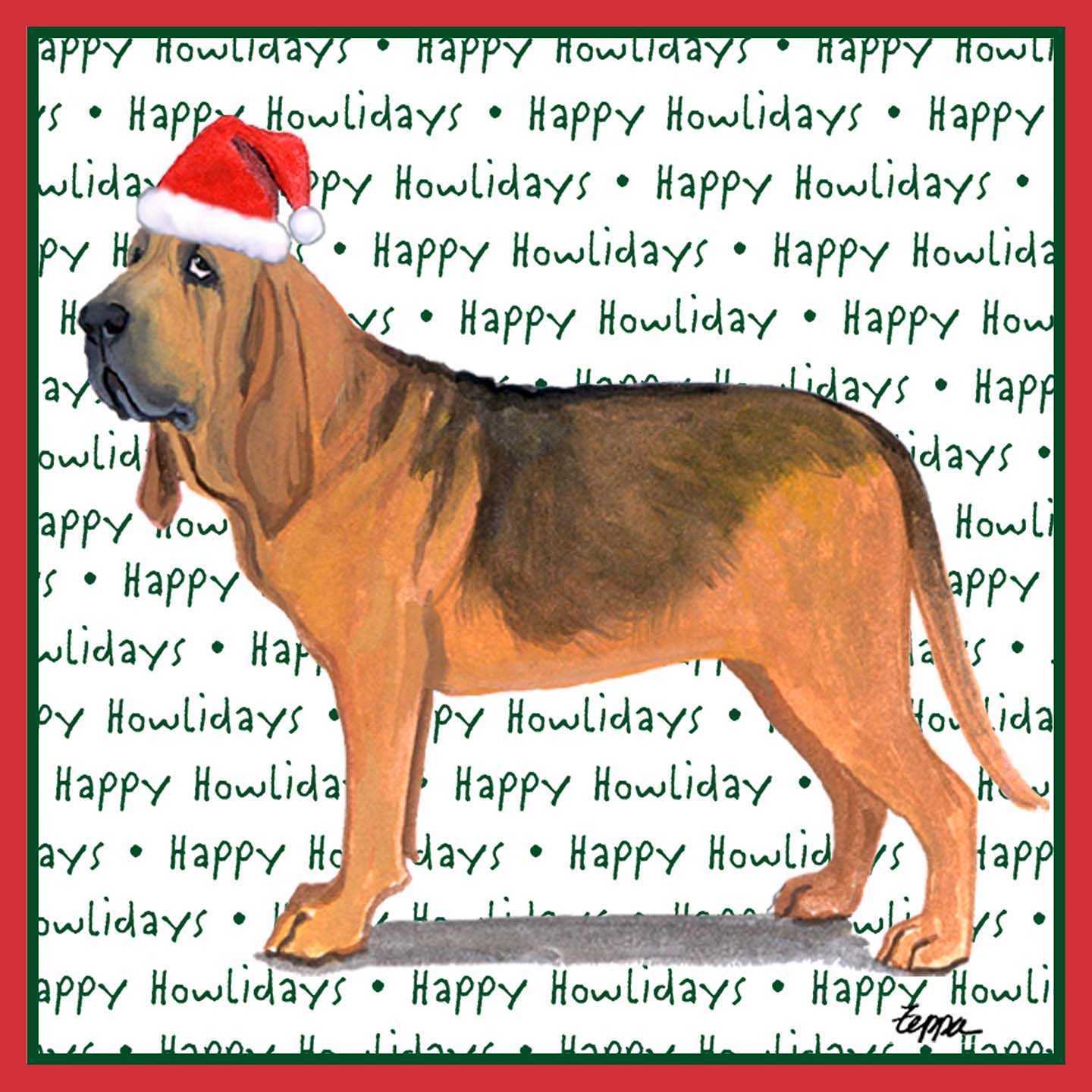 Bloodhound Happy Howlidays Text - Kids' Unisex T-Shirt
