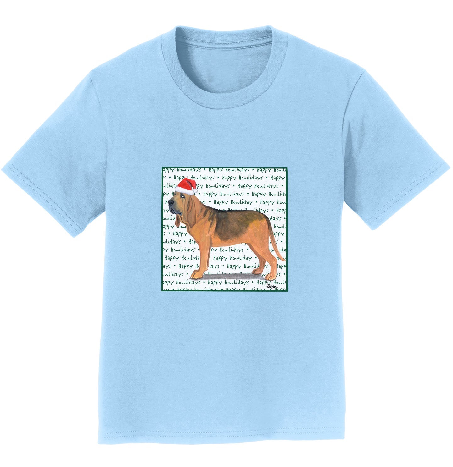 Bloodhound Happy Howlidays Text - Kids' Unisex T-Shirt