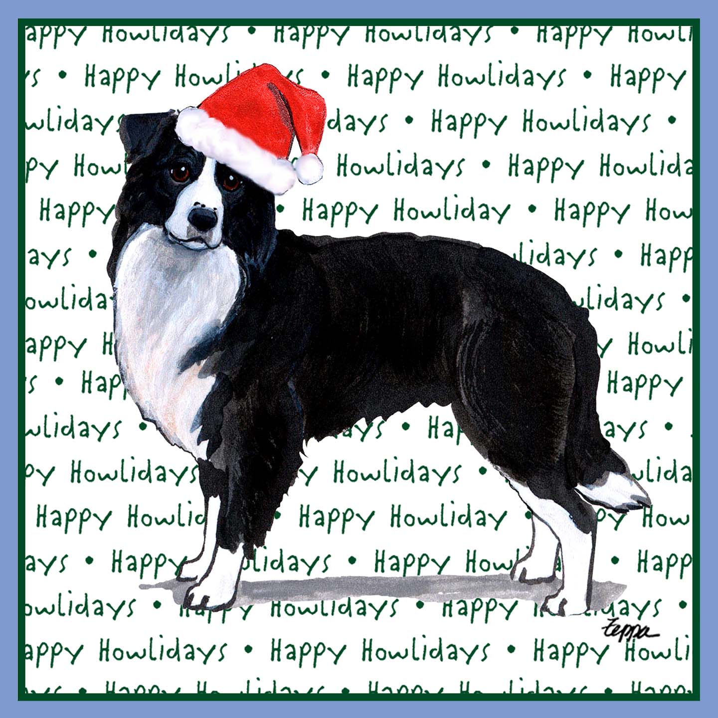 Border Collie Happy Howlidays Text - Women's Tri-Blend T-Shirt