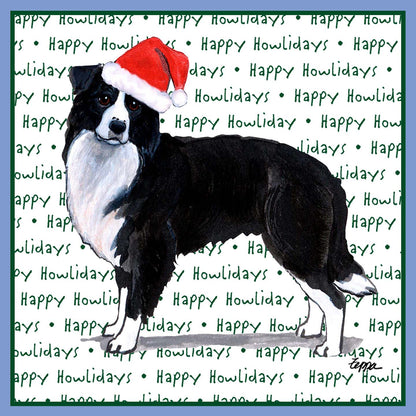Border Collie Happy Howlidays Text - Women's Tri-Blend T-Shirt