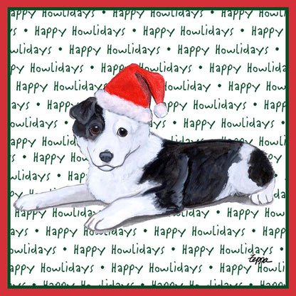 Border Collie Puppy Happy Howlidays Text - Kids' Unisex T-Shirt
