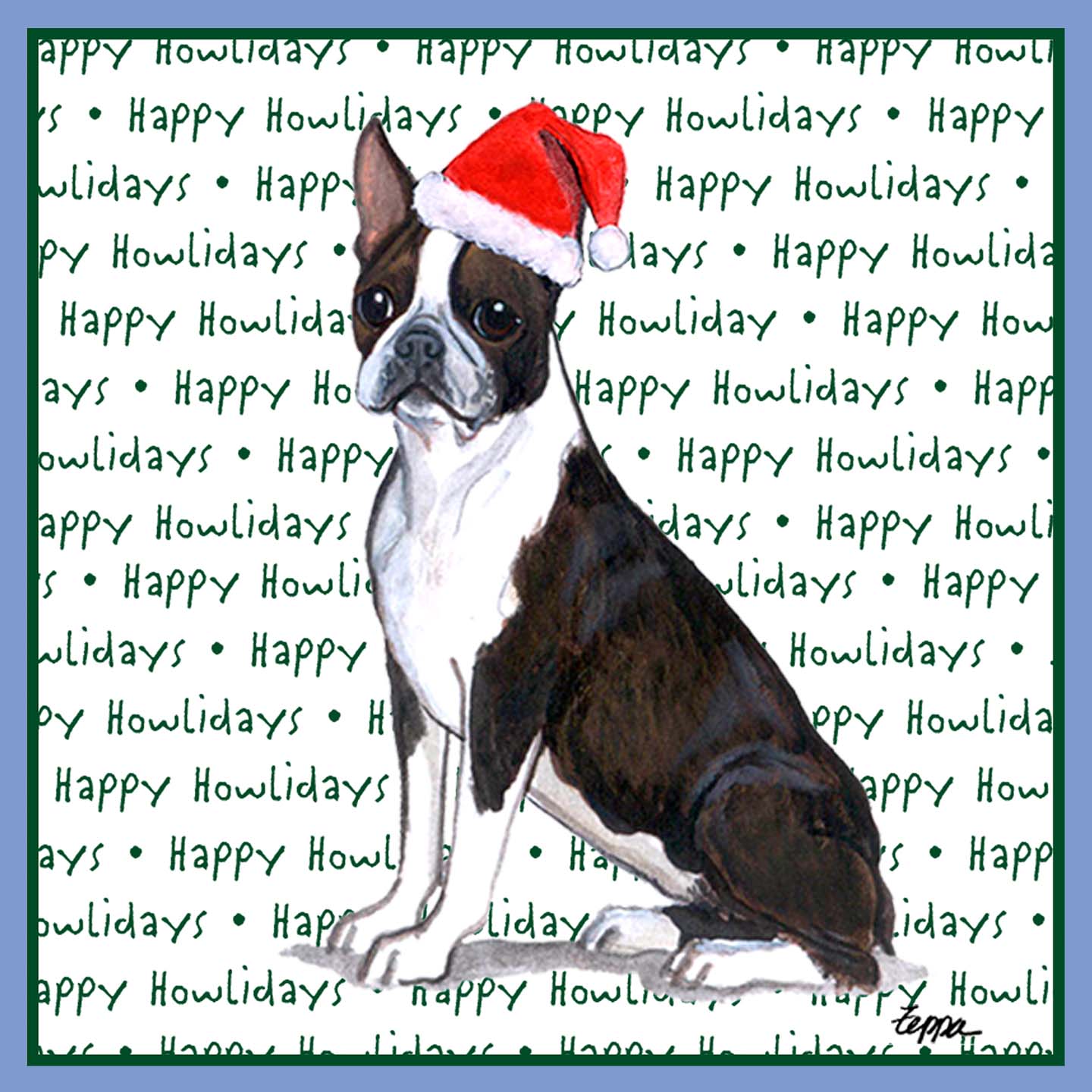 Boston Terrier Happy Howlidays Text - Women's Tri-Blend T-Shirt