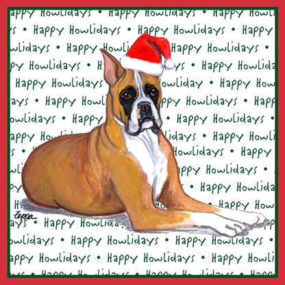 Boxer Happy Howlidays Text - Adult Unisex Long Sleeve T-Shirt