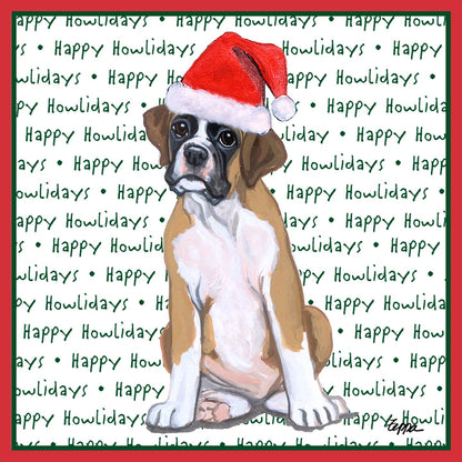 Boxer Puppy Happy Howlidays Text - Kids' Unisex T-Shirt
