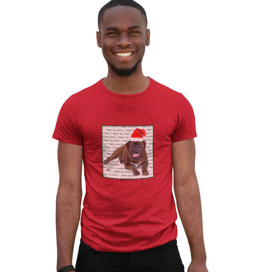 Bullmastiff Happy Howlidays Text - Adult Unisex T-Shirt