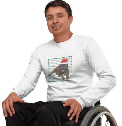 Bullmastiff Happy Howlidays Text - Adult Unisex Long Sleeve T-Shirt