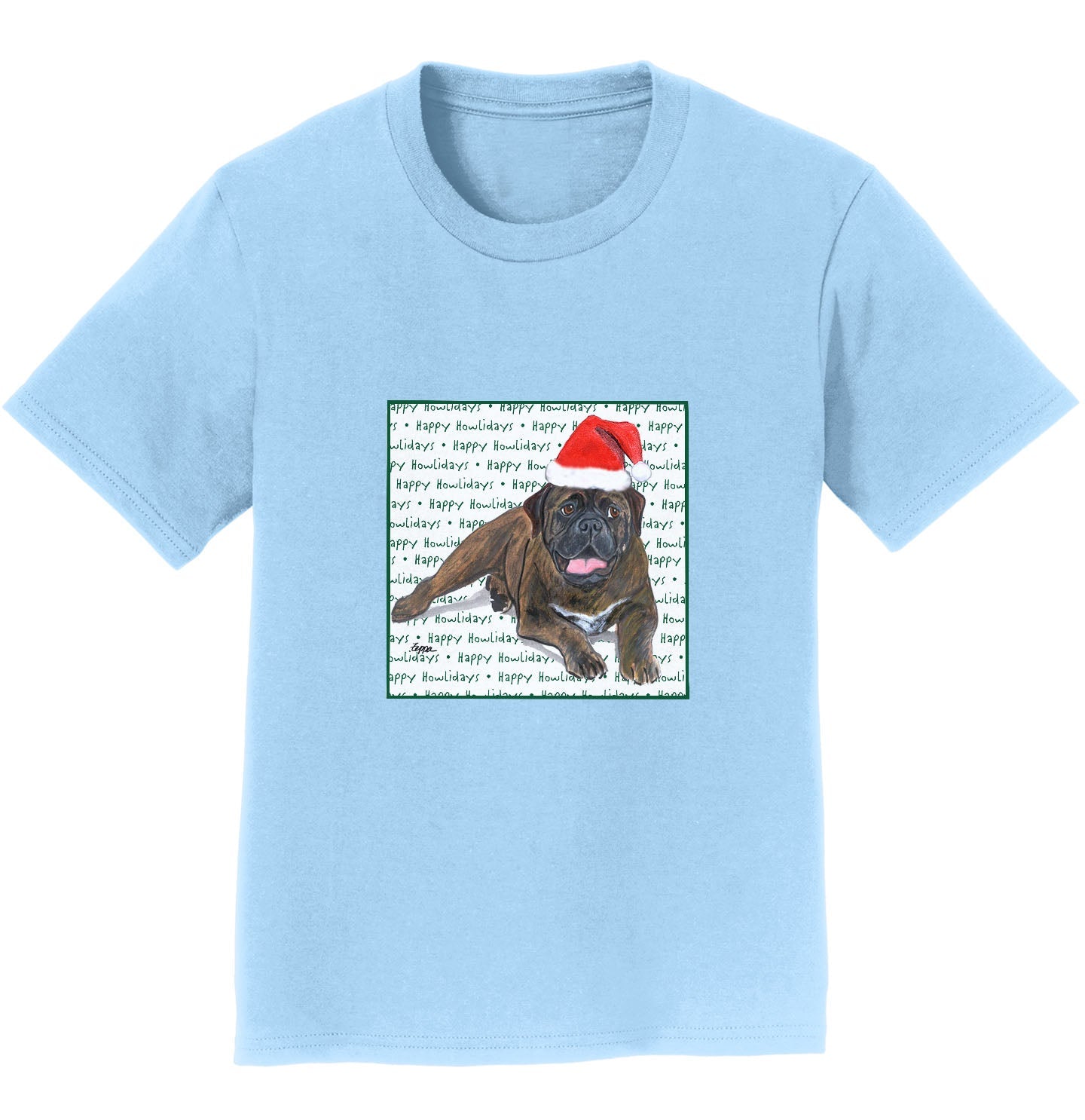 Bullmastiff Happy Howlidays Text - Kids' Unisex T-Shirt