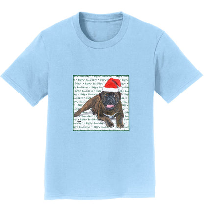 Bullmastiff Happy Howlidays Text - Kids' Unisex T-Shirt