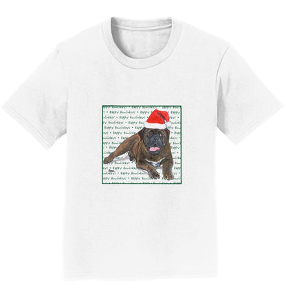 Bullmastiff Happy Howlidays Text - Kids' Unisex T-Shirt
