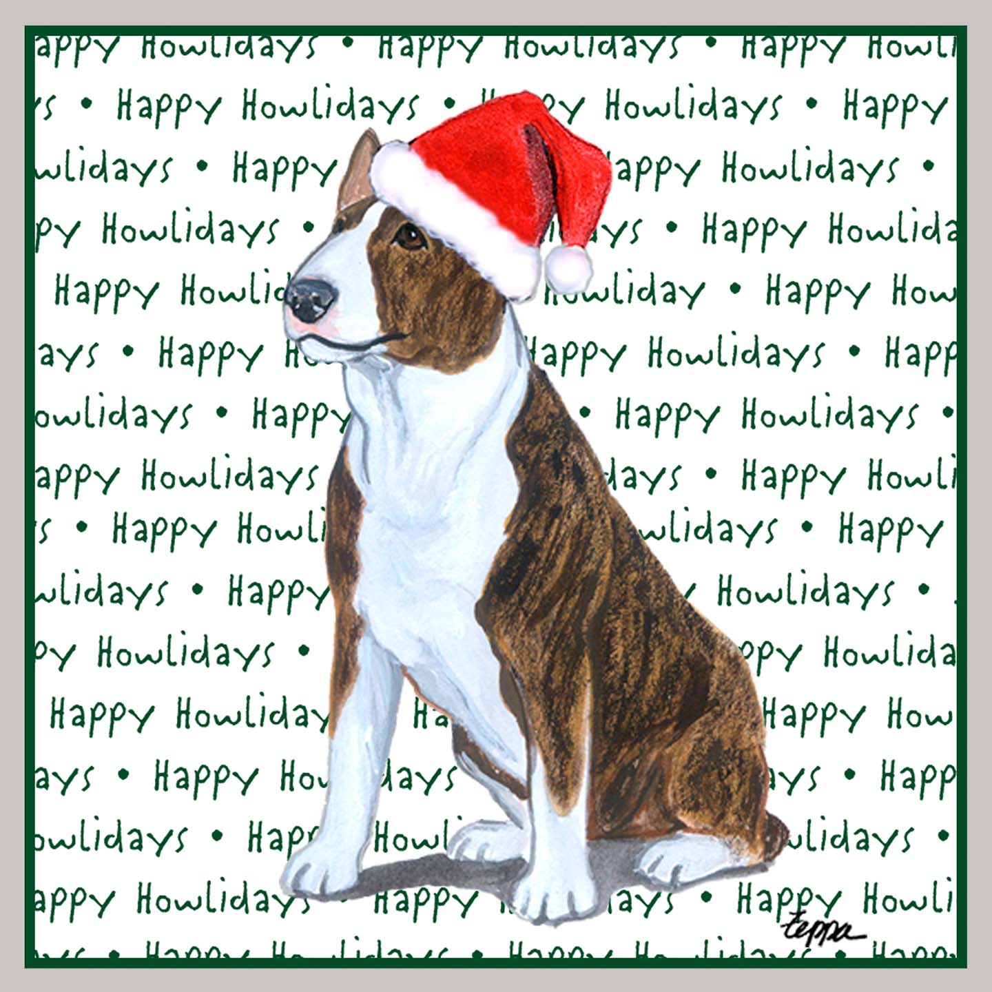 Bull Terrier Happy Howlidays Text - Kids' Unisex Hoodie Sweatshirt