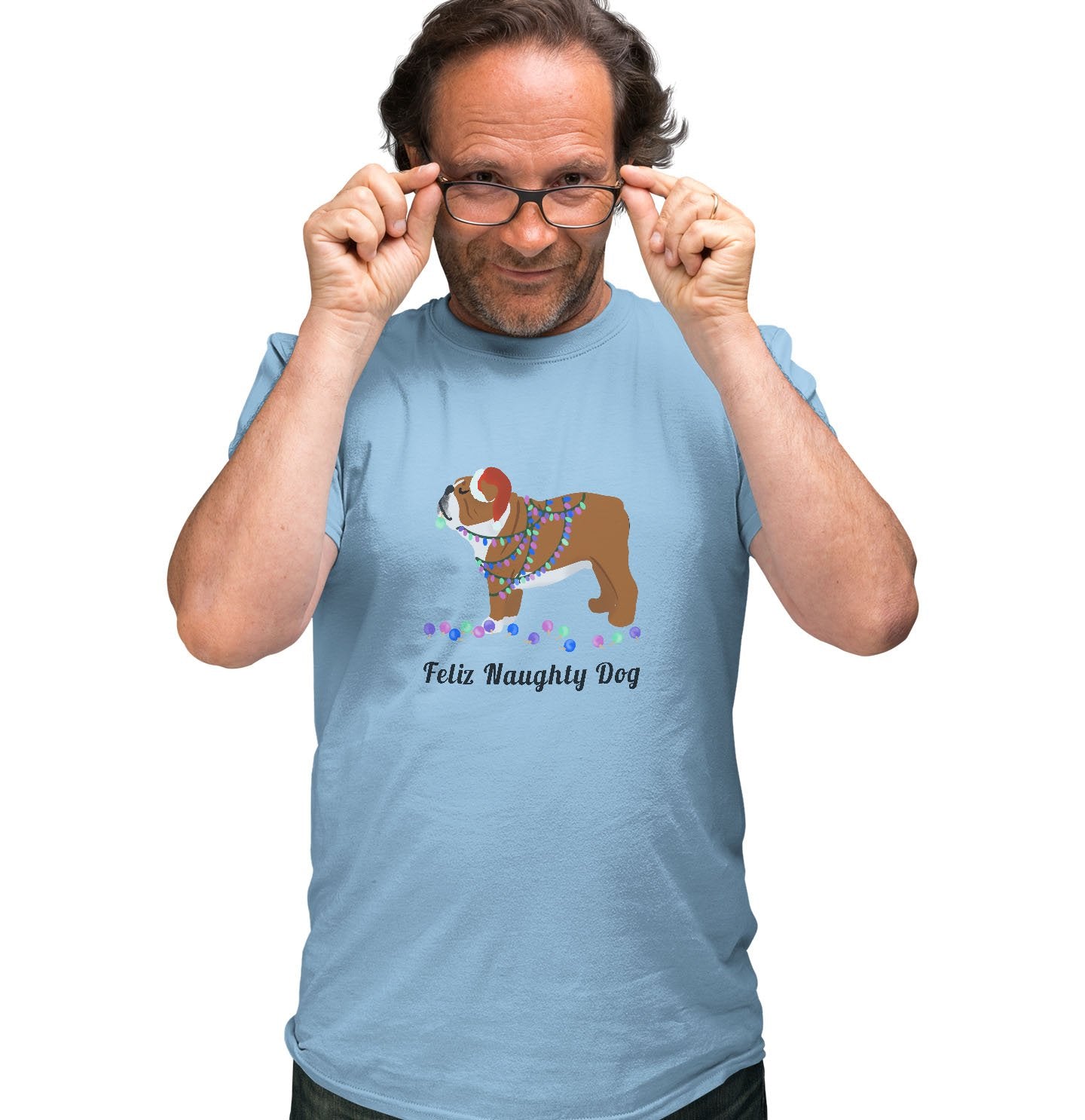 Feliz Naughty Dog Bulldog - Adult Unisex T-Shirt