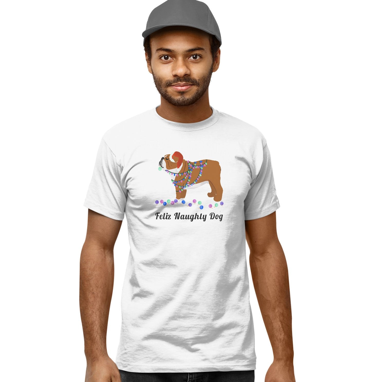 Feliz Naughty Dog Bulldog - Adult Unisex T-Shirt