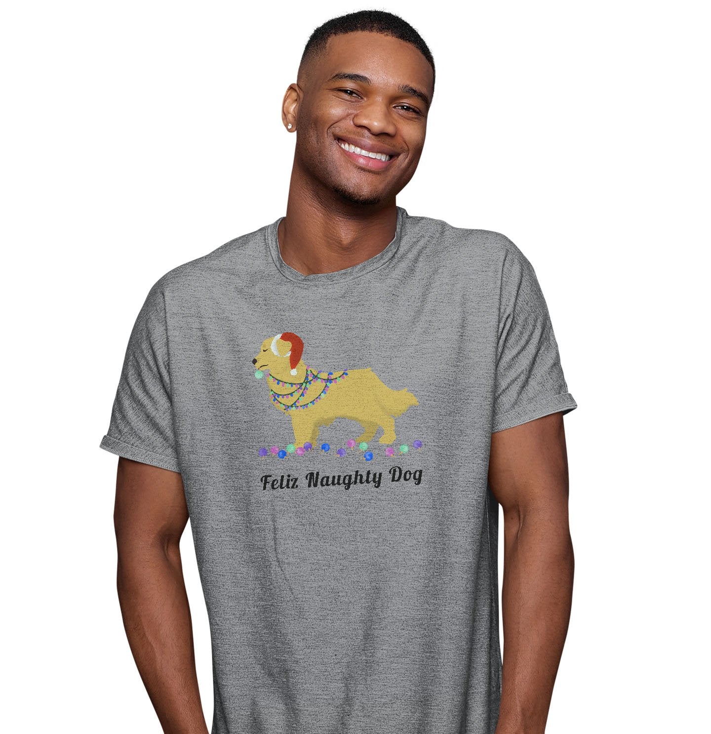 Feliz Naughty Dog Golden Retriever - Adult Unisex T-Shirt